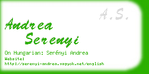 andrea serenyi business card