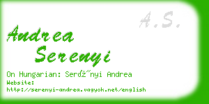 andrea serenyi business card
